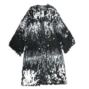 NWT By Anthropologie Long Sequin Cardigan Coat Kimono Maximalist Boho Glam